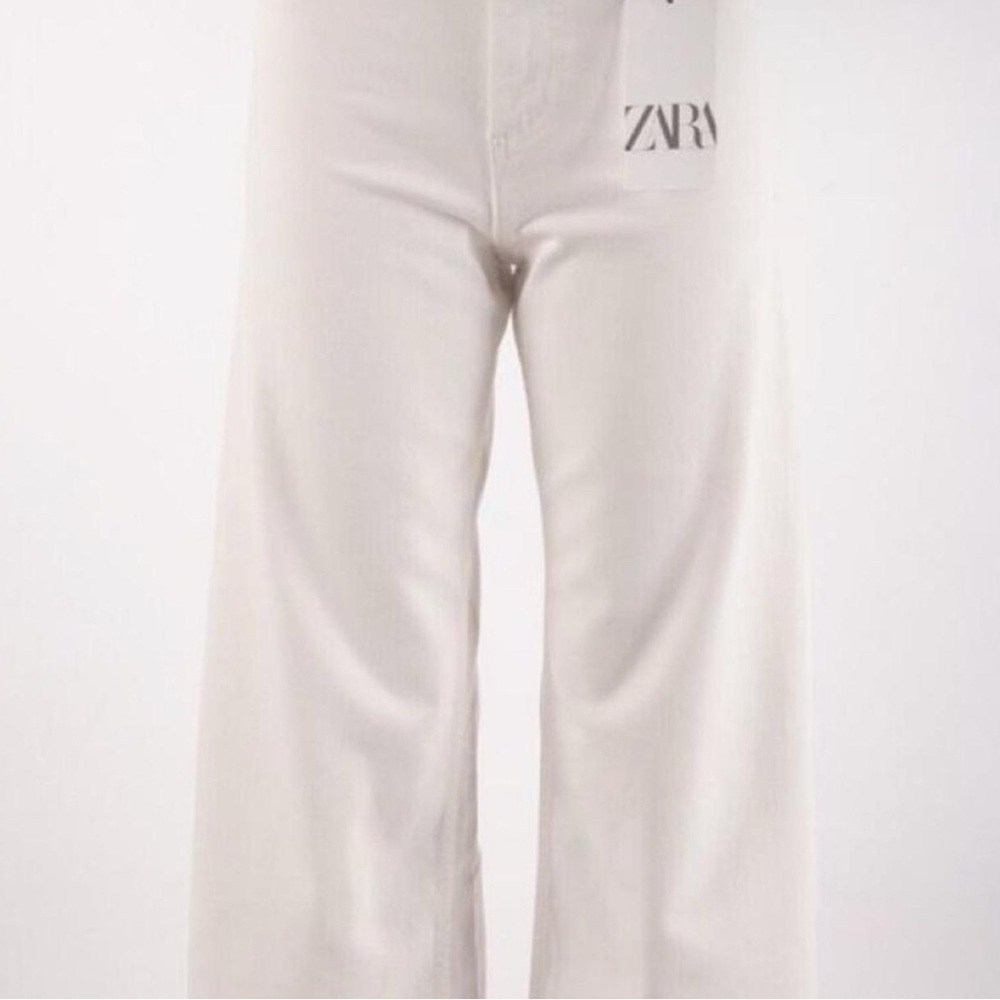 Zara White Marine Straight Jeans